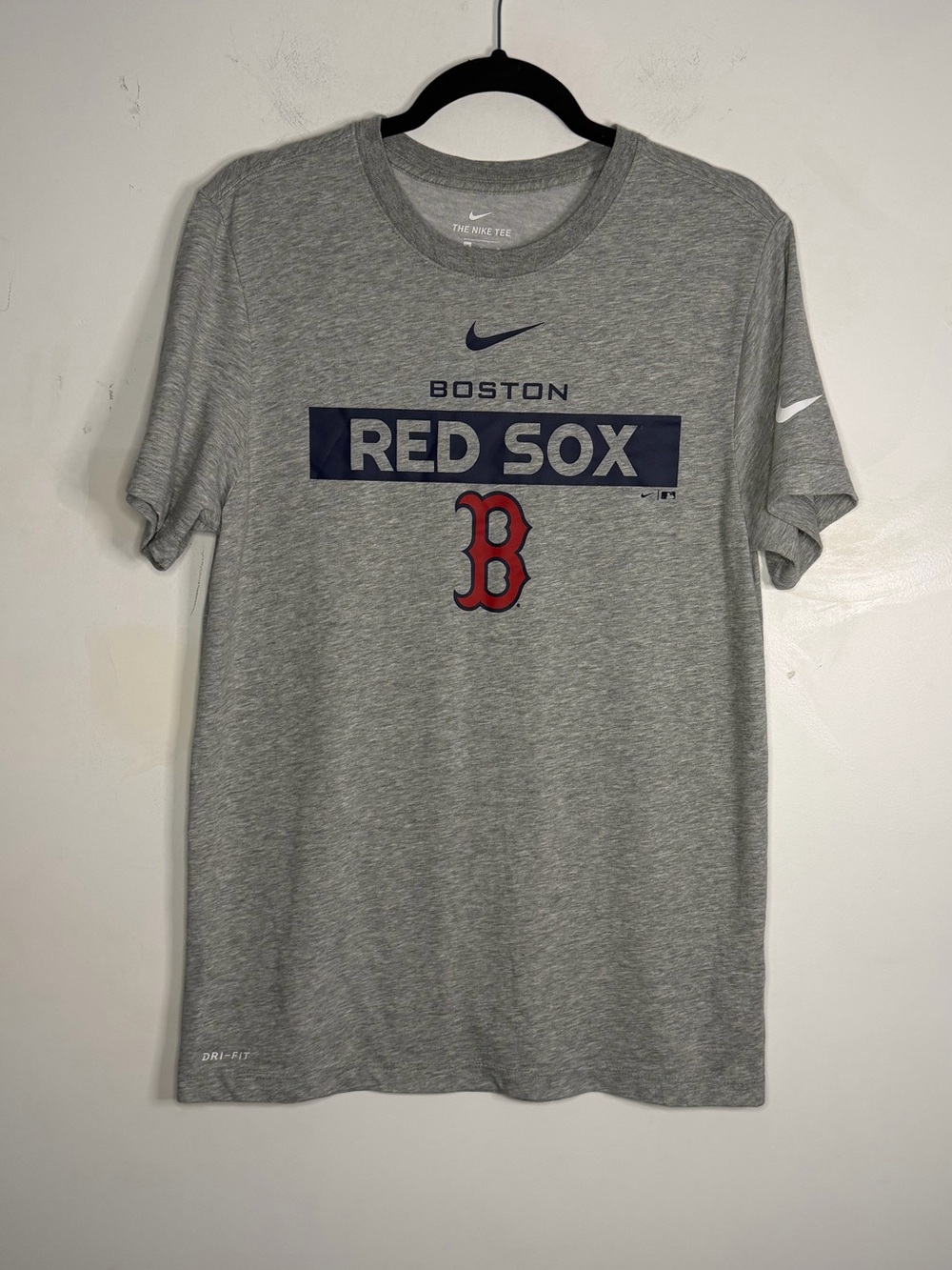 Boston Red Sox Nike Dri-Fit Gray Short Sleeve Tee with Red 'B' Logo